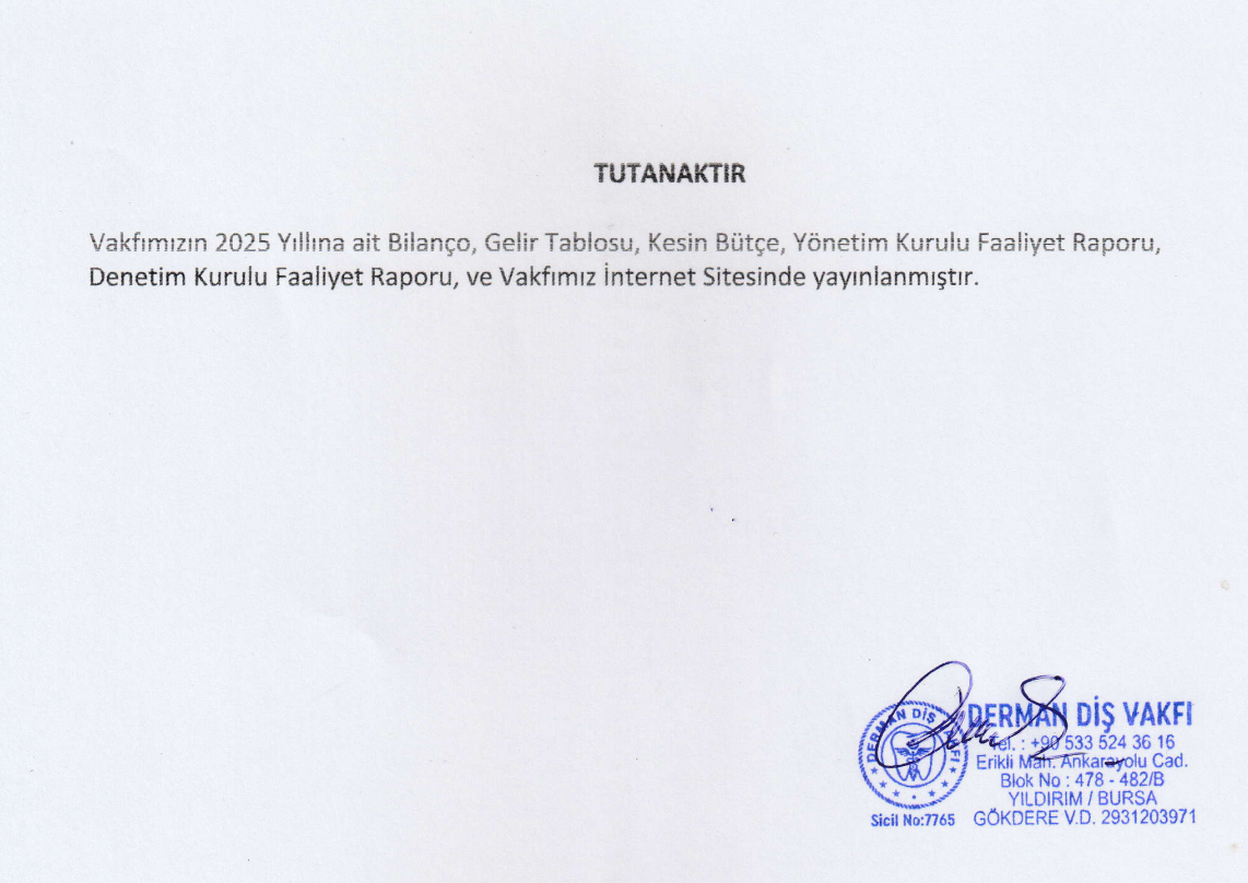 2025 Yılı Faaliyet Raporu